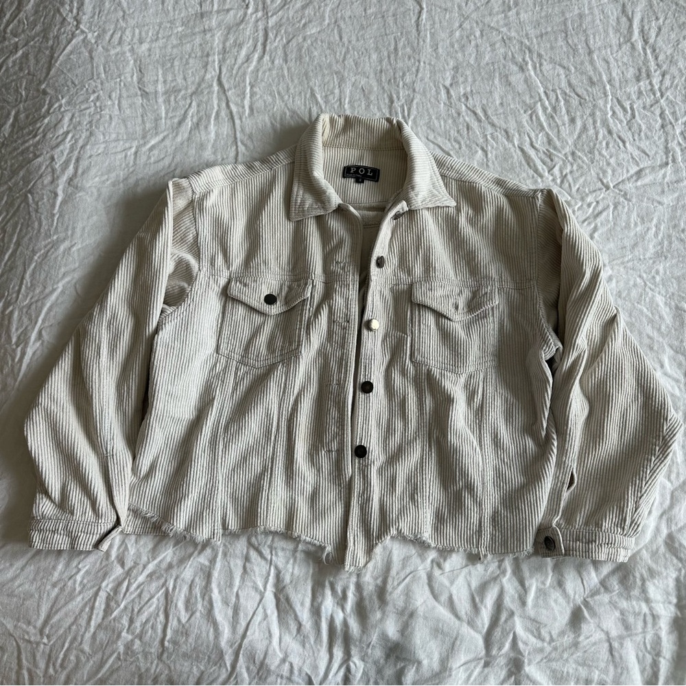 Light gray corduroy jacket- Isabelle's Cabinet